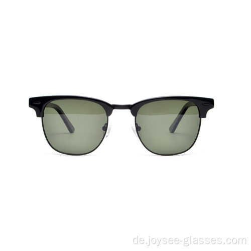 Schwarze Farbe Half Rand Metall Material Neue optische Rahmen Brille